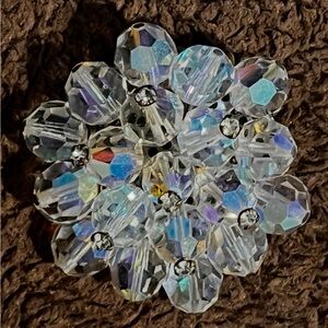 “Crystal Snowburst” vintage brooch